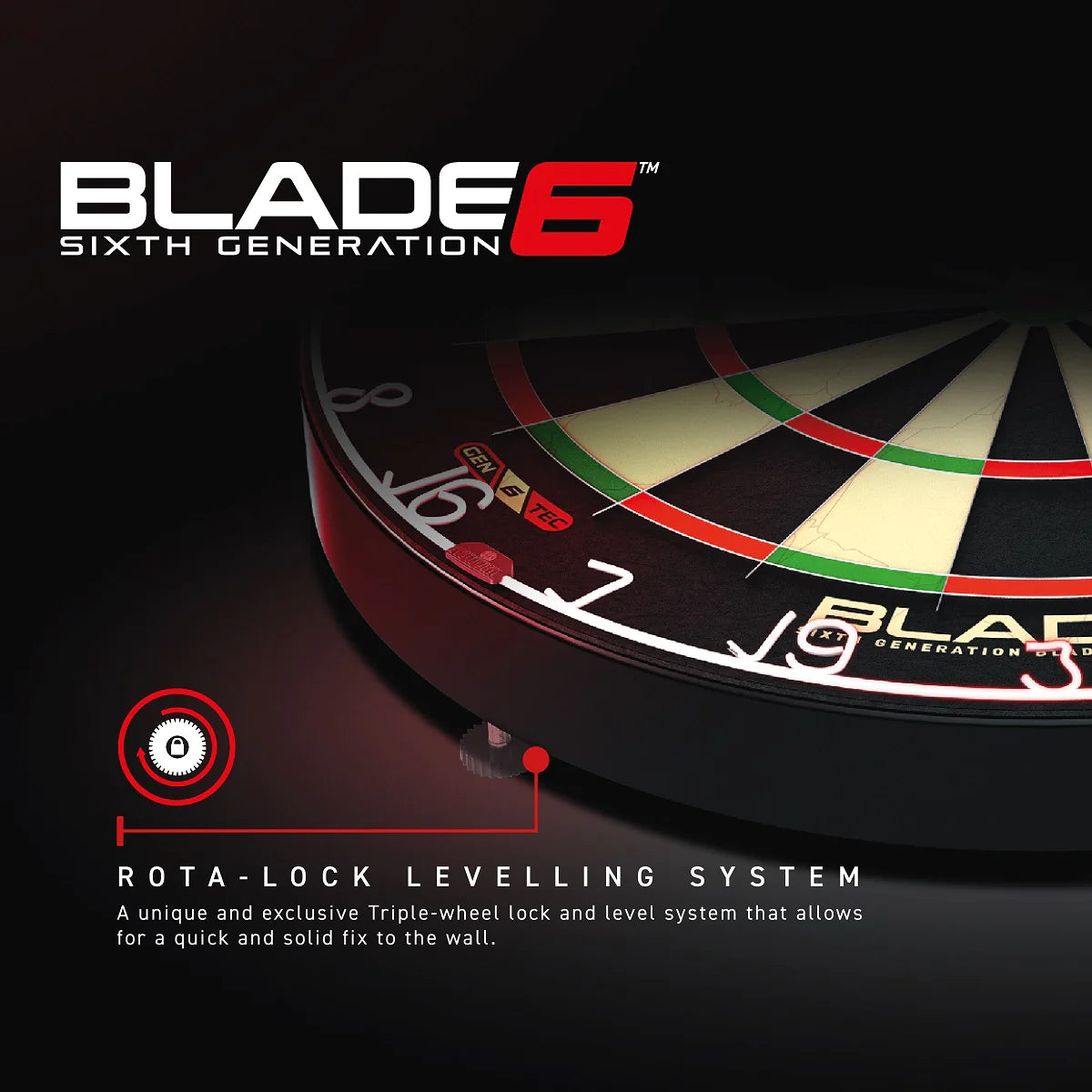 WINMAU - BLADE 6 - ROTA LOCK - Professional Dartboard