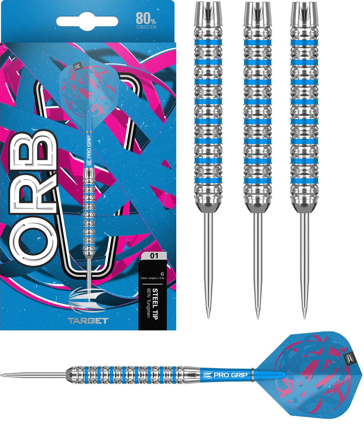 TARGET - ORB - 01 - STEEL TIP DARTS - 80% - 22g/24g