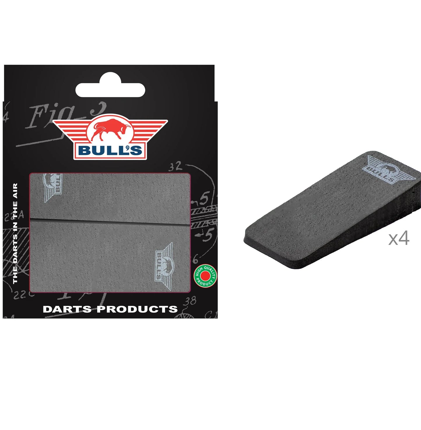 BULL'S (NL) - DARTBOARD WEDGES - FOAM WEDGES FOR LEVELLING DARTBOARD (PACK OF 4)