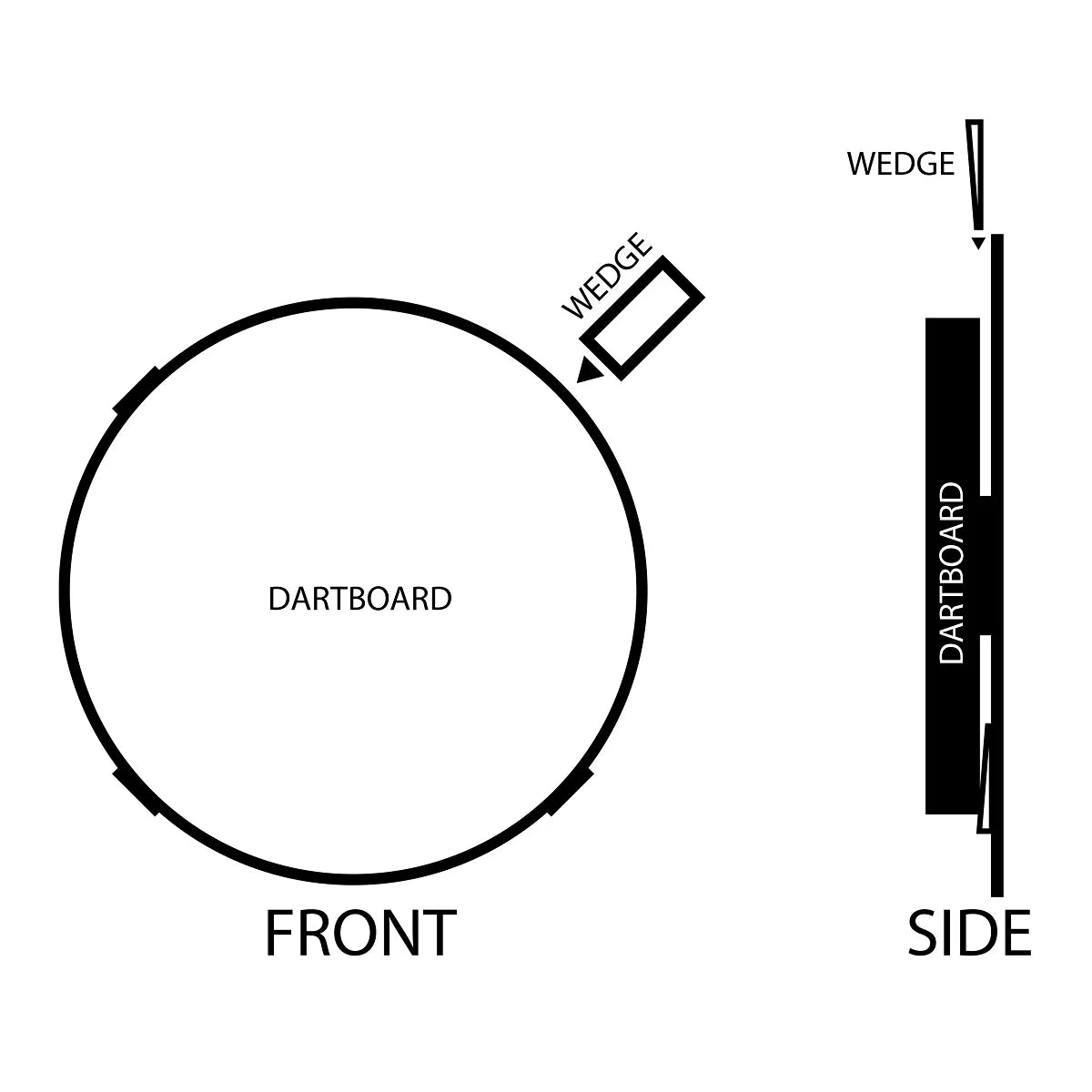 BULL'S (NL) - DARTBOARD WEDGES - FOAM WEDGES FOR LEVELLING DARTBOARD (PACK OF 4)