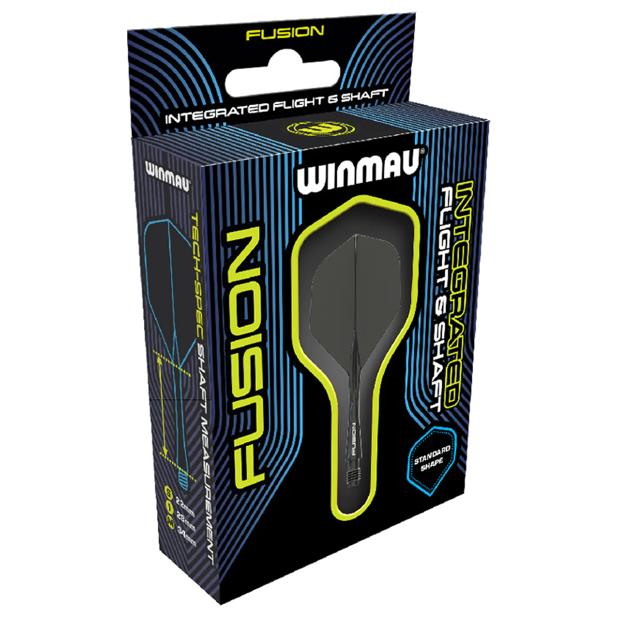 WINMAU - WINMAU FUSION - BLACK - STANDARD (No.2)- INTEGRATED FLIGHTS - BLACK