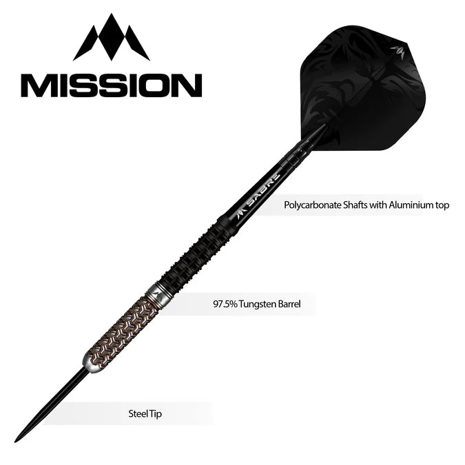 MISSION - ARCHON DARTS - STEEL TIP - BLACK & BRONZE PVD - 97.5% - 22g/24g/26g