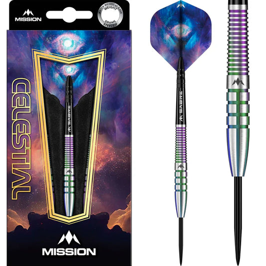 MISSION - CELESTIAL - 95% - CORAL PVD - STEEL TIP DARTS  - 21g/23g/25g/27g