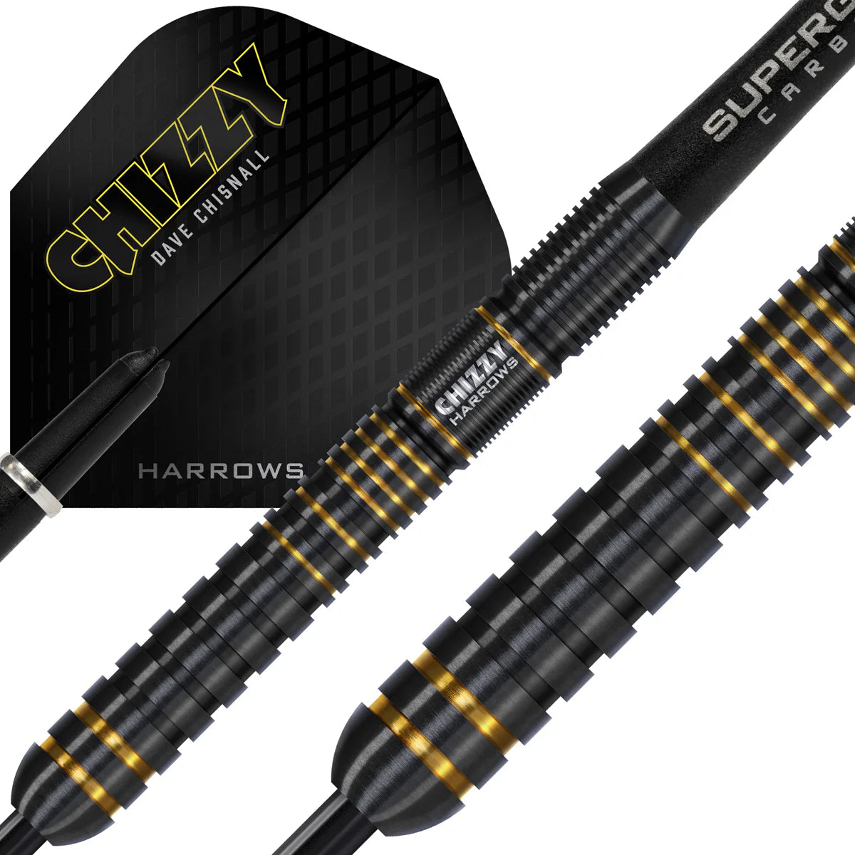 HARROWS - DAVE CHISNALL - CHIZZY - SERIES 3 - STEEL TIP DARTS - 90% - 21g/22g/23g/24g/25g/26g