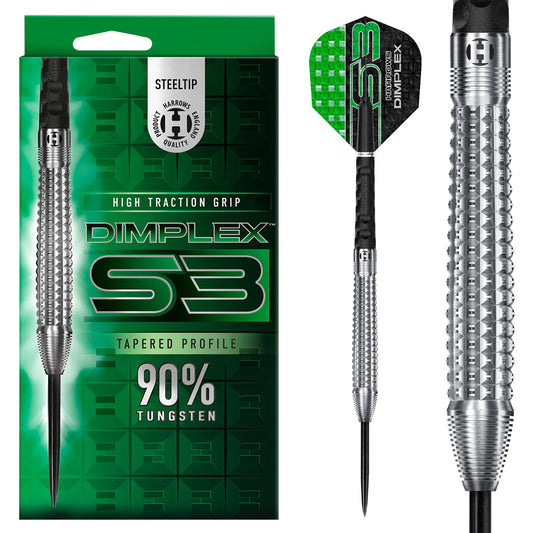 HARROWS - DIMPLEX S3 - TAPERED - STEEL TIP DARTS - 90% - 22g/23g/24g/26g