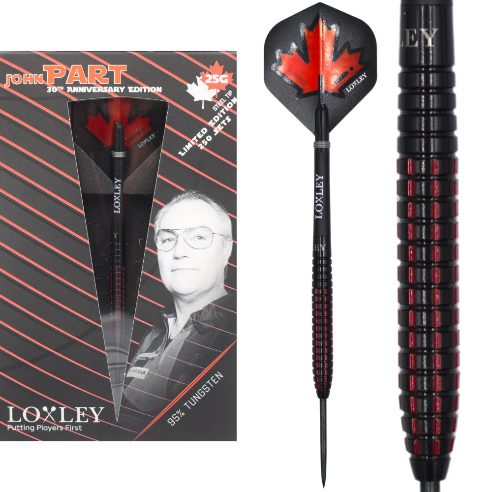 LOXLEY - JOHN PART - 30th ANNIVERSARY EDITION - 95% - STEEL TIP DARTS - 23g/25g