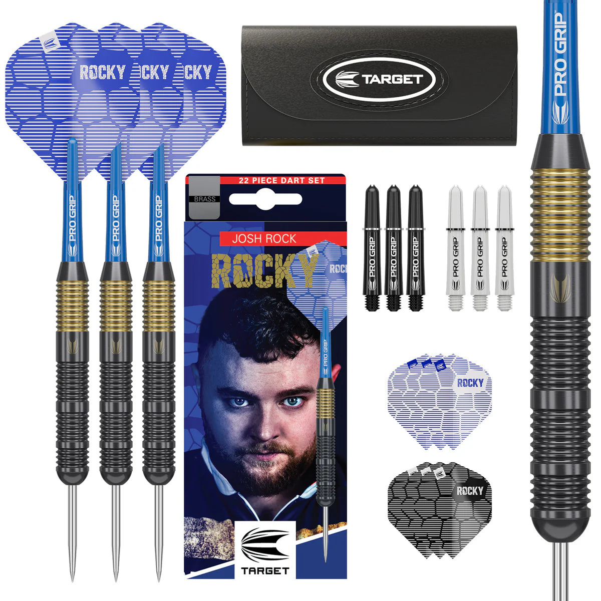 TARGET - JOSH ROCK - BRASS - STEEL TIP POINT - BRASS DARTS - 22g