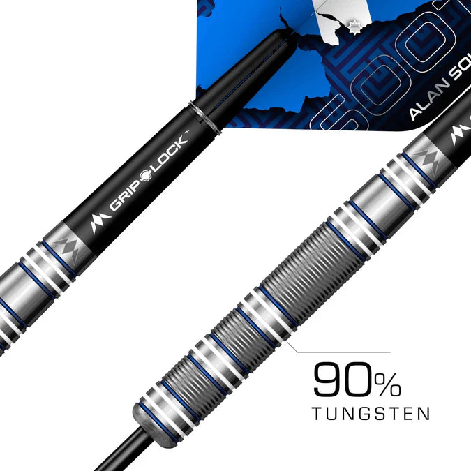 MISSION - ALAN SOUTER - BLUE & WHITE - STEEL TIP DARTS - 90% - 22g/24g/26g/28g