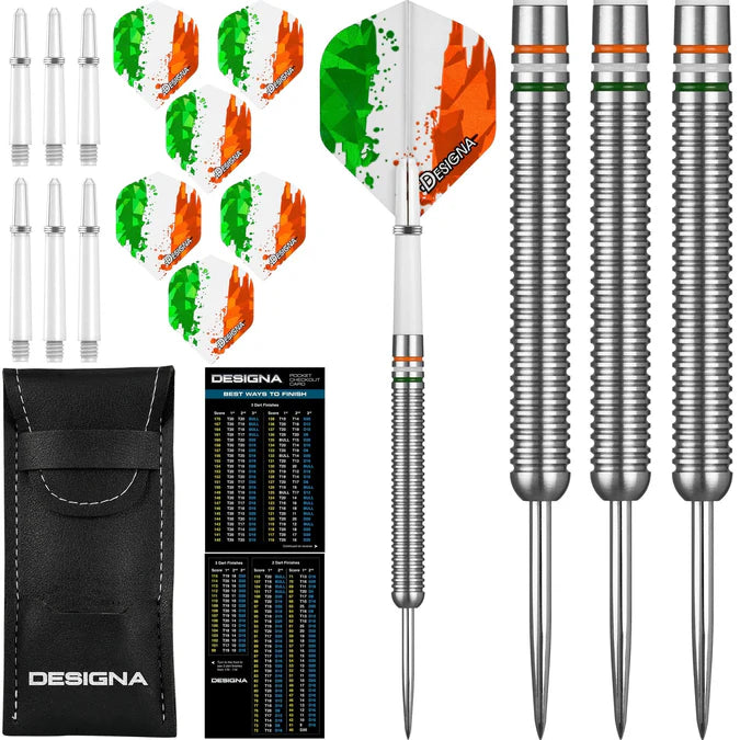 DESIGNA - PATRIOT X - STEEL TIP DARTS - IRELAND - 90% - 22g/24g