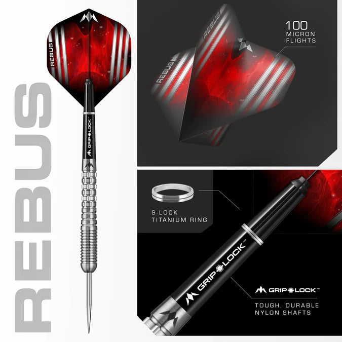 MISSION - REBUS - M2 - STEEL TIP DARTS - 90% - 21g/23g/25g