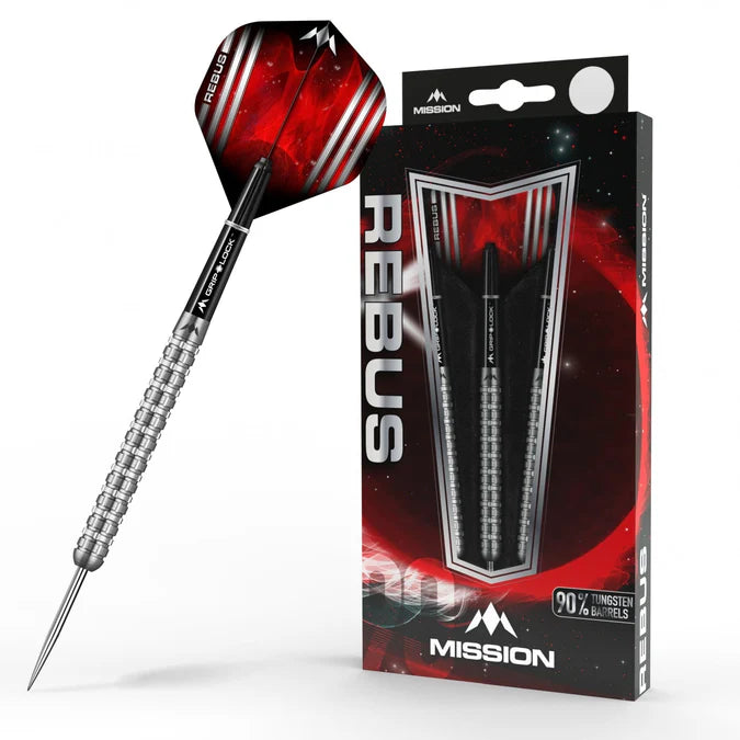 MISSION - REBUS - M3 - STEEL TIP DARTS - 90% - 21g/23g/25g