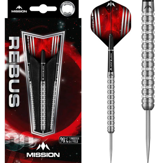 MISSION - REBUS - M3 - STEEL TIP DARTS - 90% - 21g/23g/25g