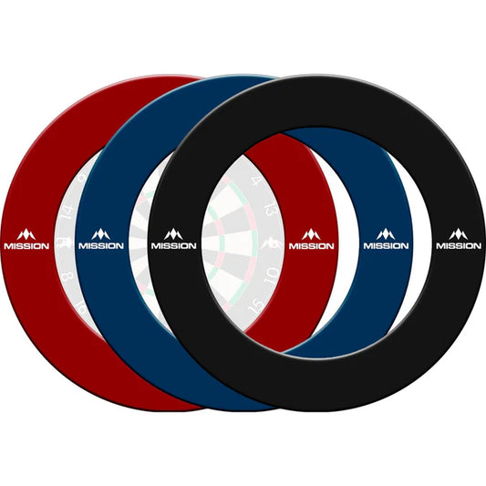 MISSION - PRO DARTBOARD SURROUND - MISSION LOGO - RED/BLUE/BLACK