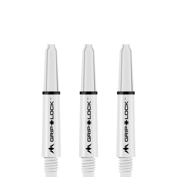MISSION - GRIPLOCK STEMS - NYLON DARTS STEMS/SHAFTS - With Machined Rings - WHITE