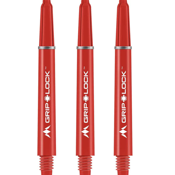 MISSION - GRIPLOCK STEMS - NYLON DARTS STEMS/SHAFTS - With Machined Rings - RED