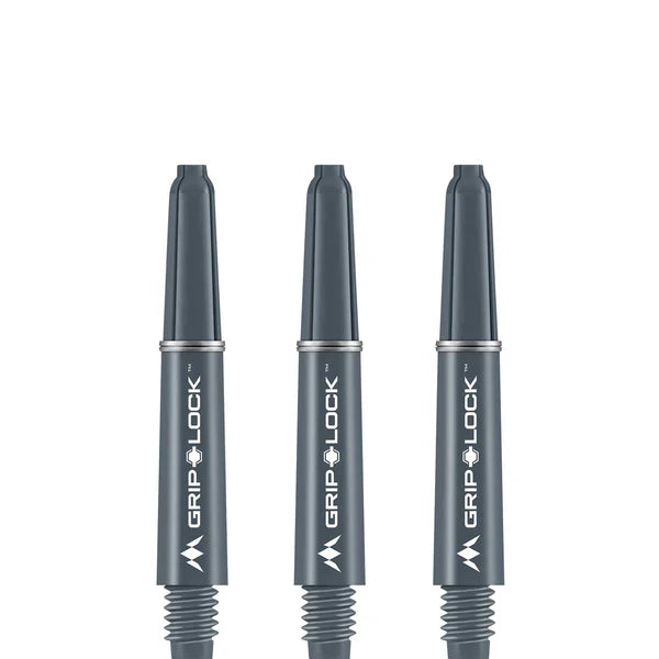 MISSION - GRIPLOCK STEMS - NYLON DARTS STEMS/SHAFTS - With Machined Rings - GREY