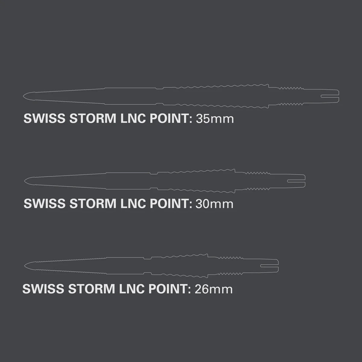 TARGET SWISS POINTS -  'STORM LNC'  - REPLACEMENT/SPARE SWISS POINTS - 26mm/30mm/35mm