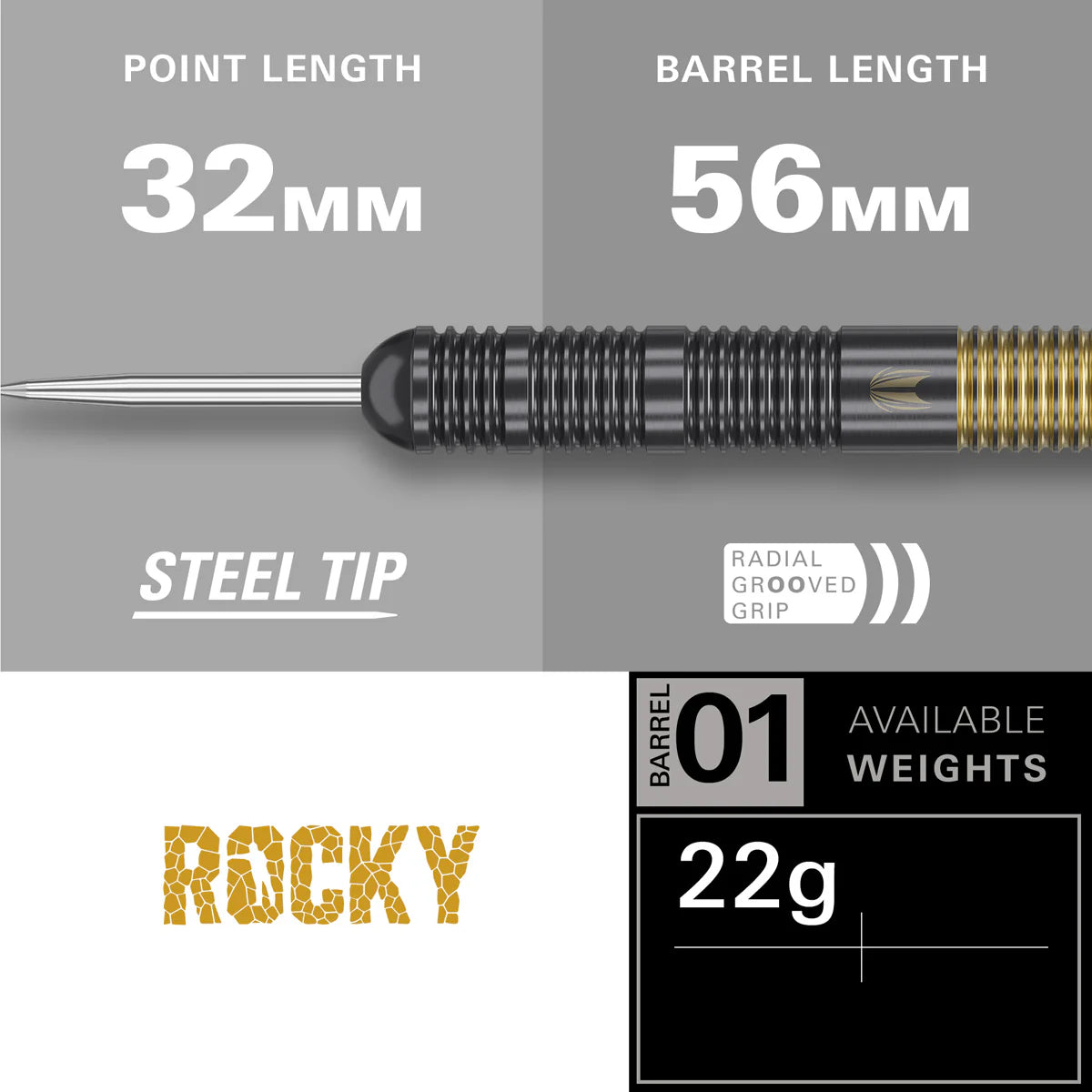 TARGET - JOSH ROCK - BRASS - STEEL TIP POINT - BRASS DARTS - 22g