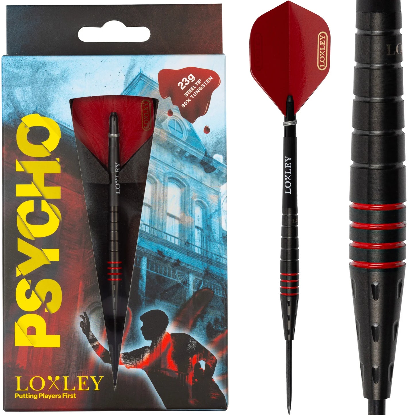 LOXLEY - PSYCHO BATES - STEEL TIP DARTS - 90% - 23g