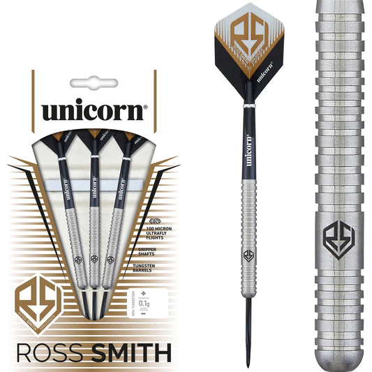 UNICORN - ROSS SMITH - NATURAL - STEEL TIP DARTS - 90% - 20g/22g/24g