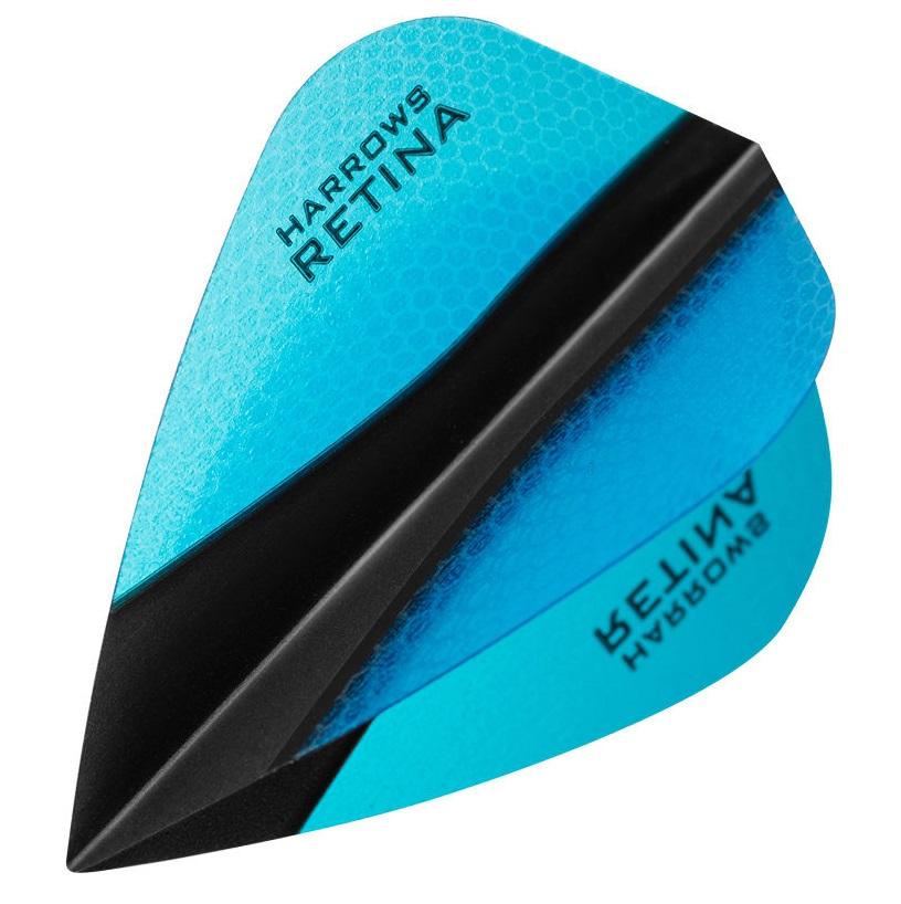 HARROWS - RETINA X - KITE SHAPE - DARTS FLIGHTS - AQUA/BLACK