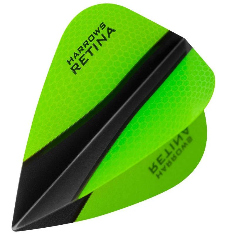 HARROWS - RETINA X - KITE SHAPE - DARTS FLIGHTS - GREEN/BLACK