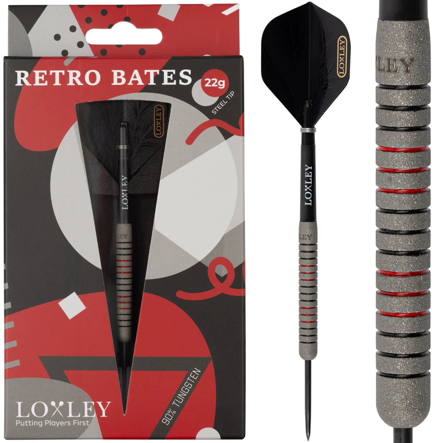 LOXLEY - RETRO BATES - STEEL TIP DARTS - 90% - 22g