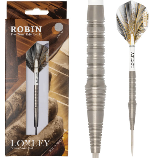 LOXLEY - ROBIN - PRO TOUR MODEL  2 - STEEL TIP DARTS - 90% - 22g/24g