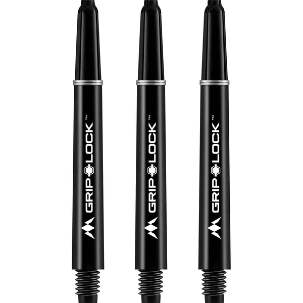 MISSION - GRIPLOCK STEMS - NYLON DARTS STEMS/SHAFTS - With Machined Rings - BLACK