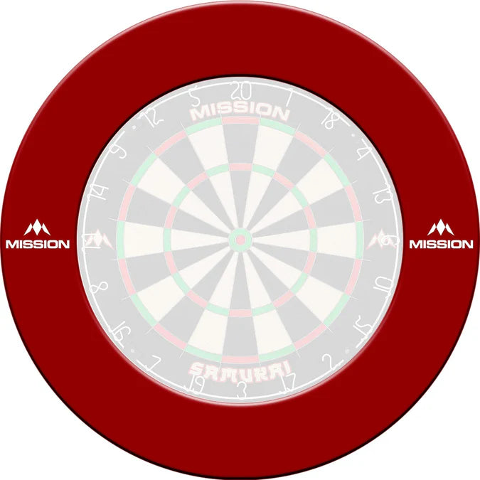 MISSION - PRO DARTBOARD SURROUND - MISSION LOGO - RED/BLUE/BLACK