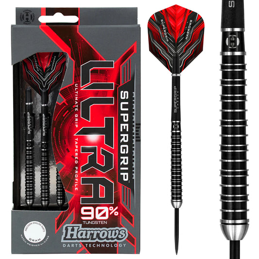 HARROWS - SUPERGRIP - ULTRA - STEEL TIP DARTS - 90% - 21g/22g/23g/24g/25g/26g/28g/30g