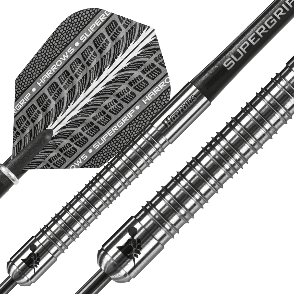 HARROWS - SUPERGRIP - SILVER - STEEL TIP DARTS - 90% - 21g/22g/23g/24g/25g/26g/28g/30g