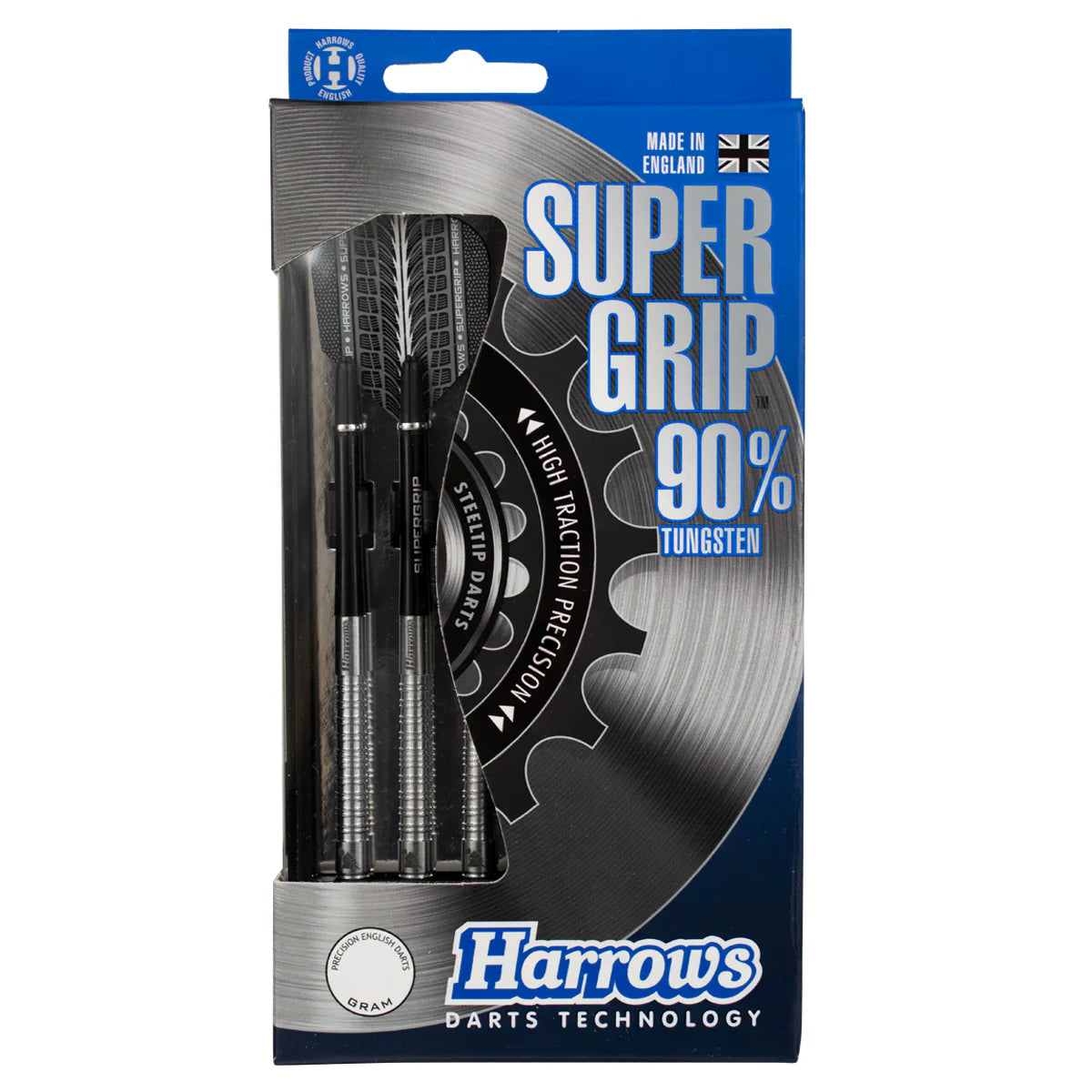 HARROWS - SUPERGRIP - SILVER - STEEL TIP DARTS - 90% - 21g/22g/23g/24g/25g/26g/28g/30g