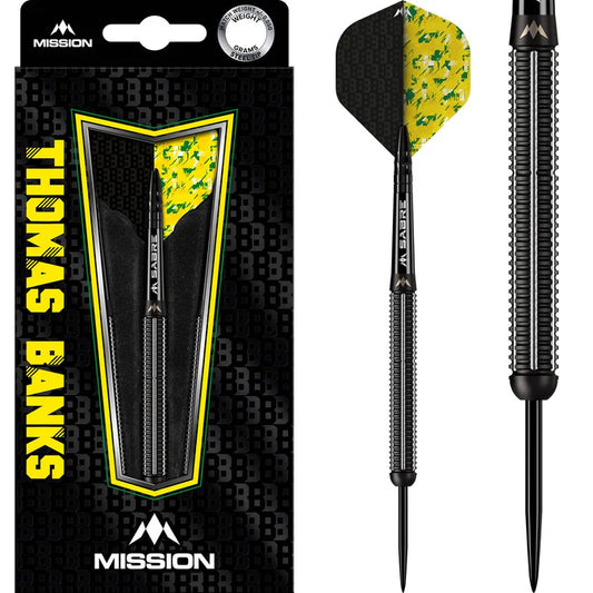 MISSION - THOMAS BANKS  - STEEL TIP DARTS - 90% - 22g/24g/26g