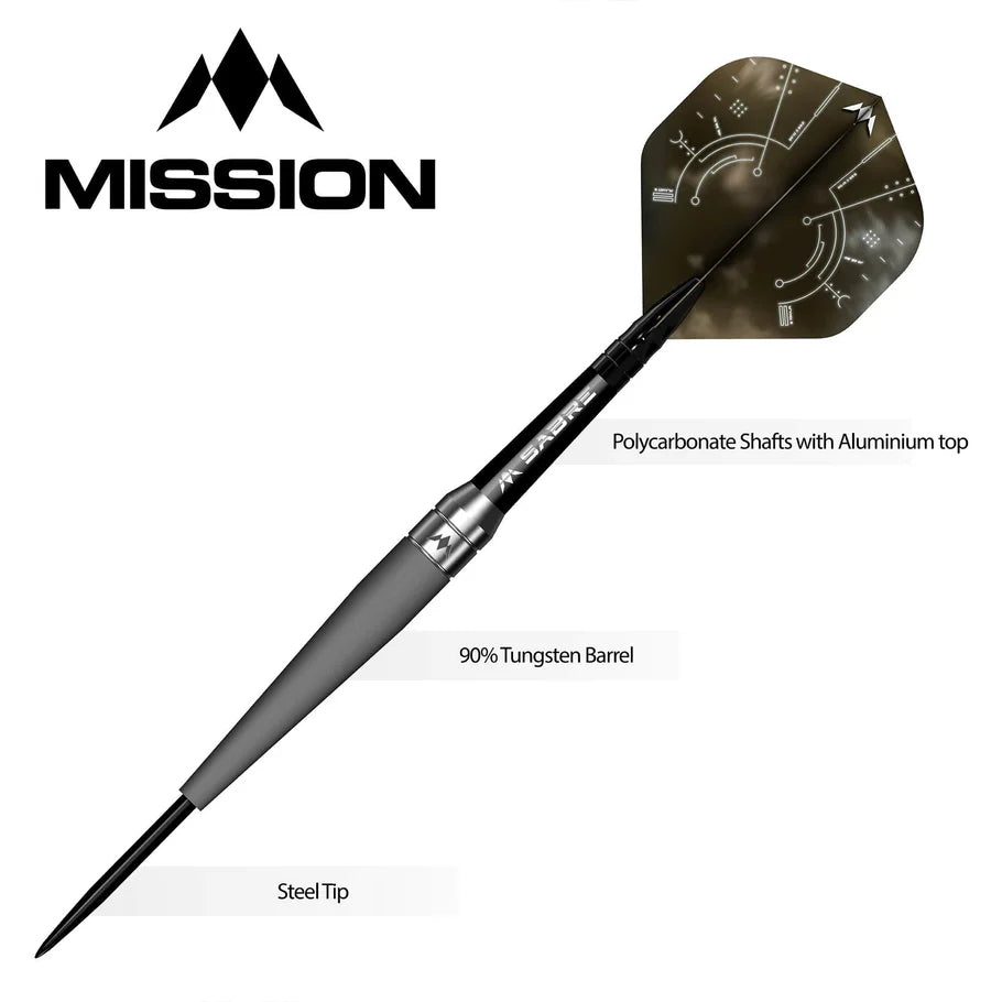 MISSION - SATURN 'TITAN' - STEEL TIP DARTS  - 90% - 22g/24g