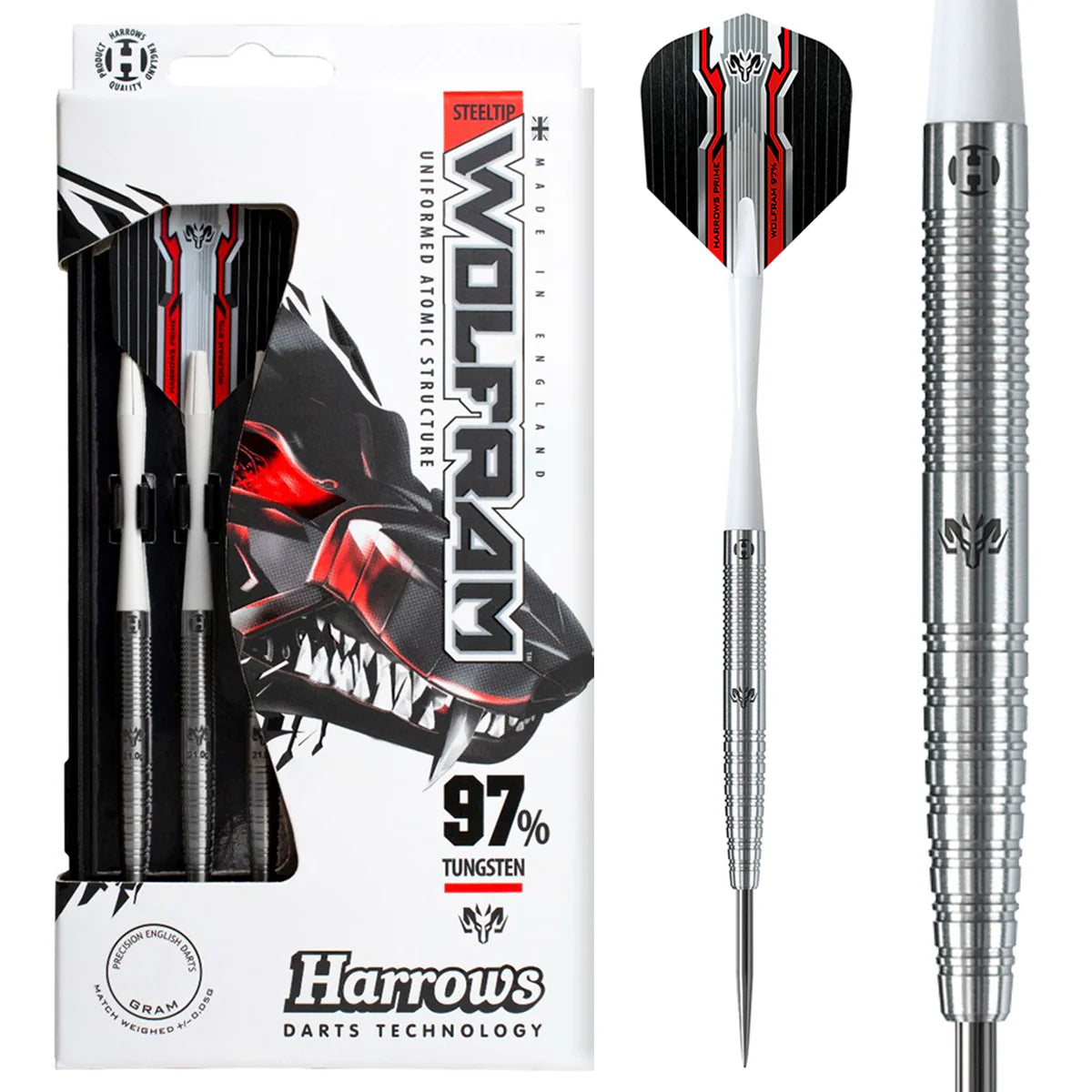 HARROWS - WOLFRAM  - STEEL TIP DARTS - 97% - 21g/22g/23g/24g/25g/26g