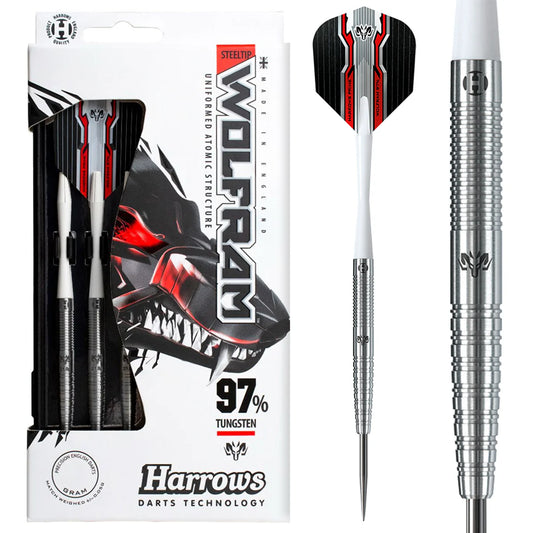 HARROWS - WOLFRAM  - STEEL TIP DARTS - 97% - 21g/22g/23g/24g/25g/26g