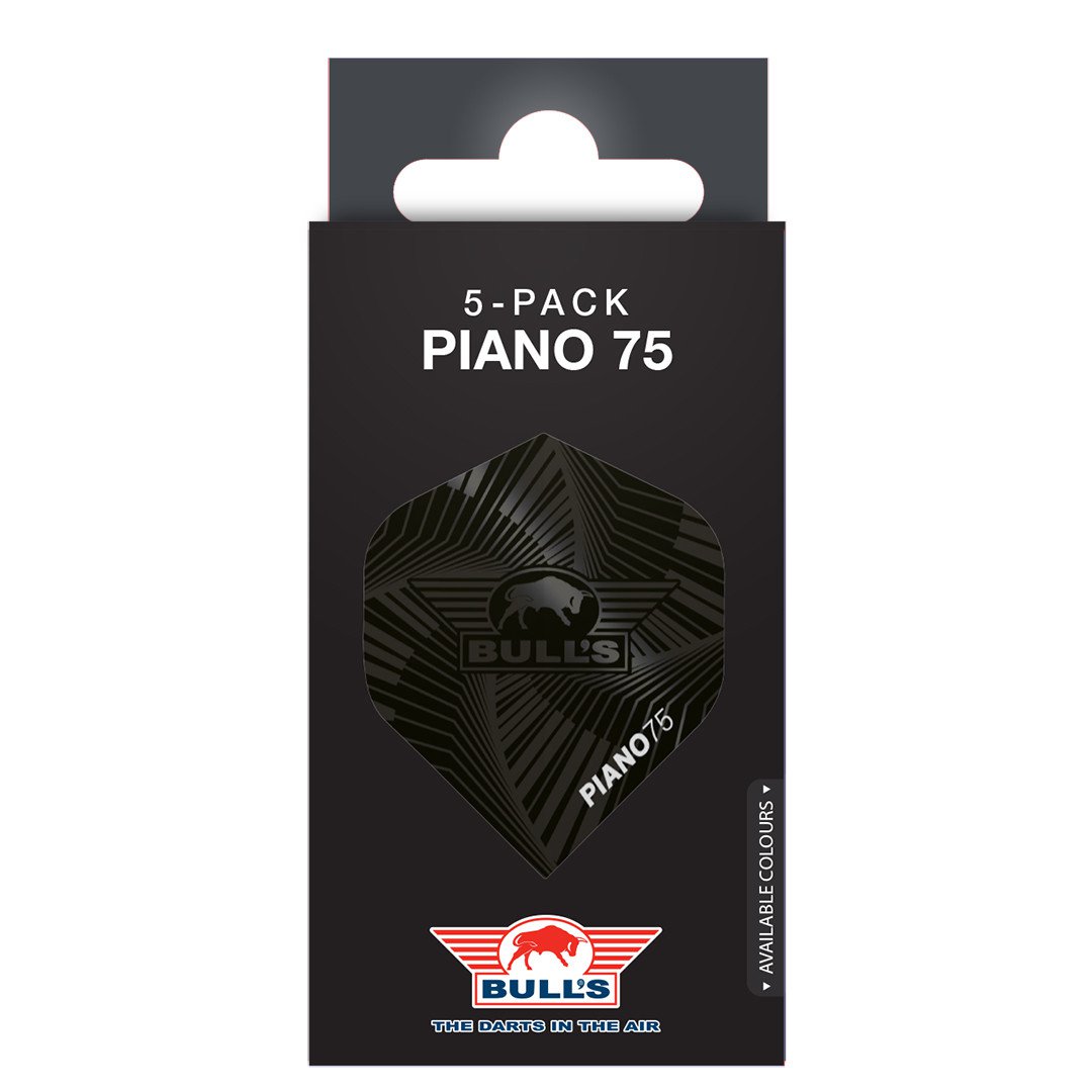 BULL'S (NL) - PIANO 75 - FLIGHTS - STANDARD (No.2) - 5 SETS - BLACK