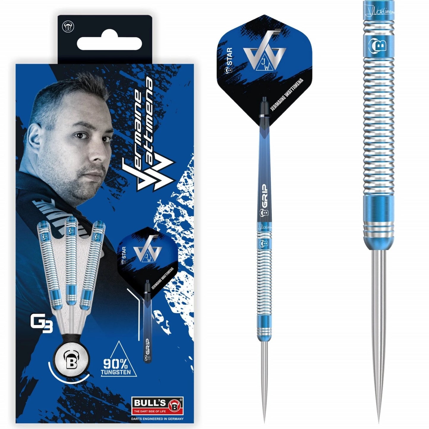 BULL'S - JERMAINE WATTIMENA - G3 - STEEL TIP DARTS - 90% - 22g/24g