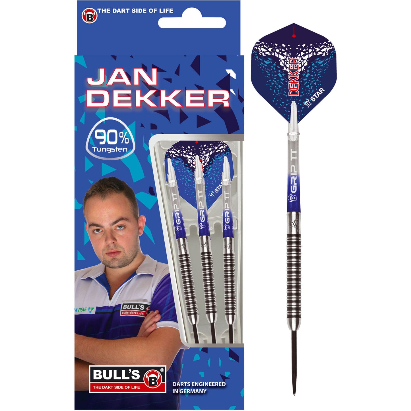 BULL'S - JAN DEKKER - 90% - STEEL TIP DARTS - 22g