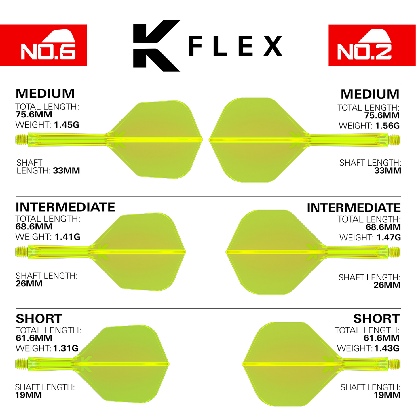 TARGET - KFLEX FLIGHT SYSTEM- No. 2 (STANDARD) - NEON YELLOW