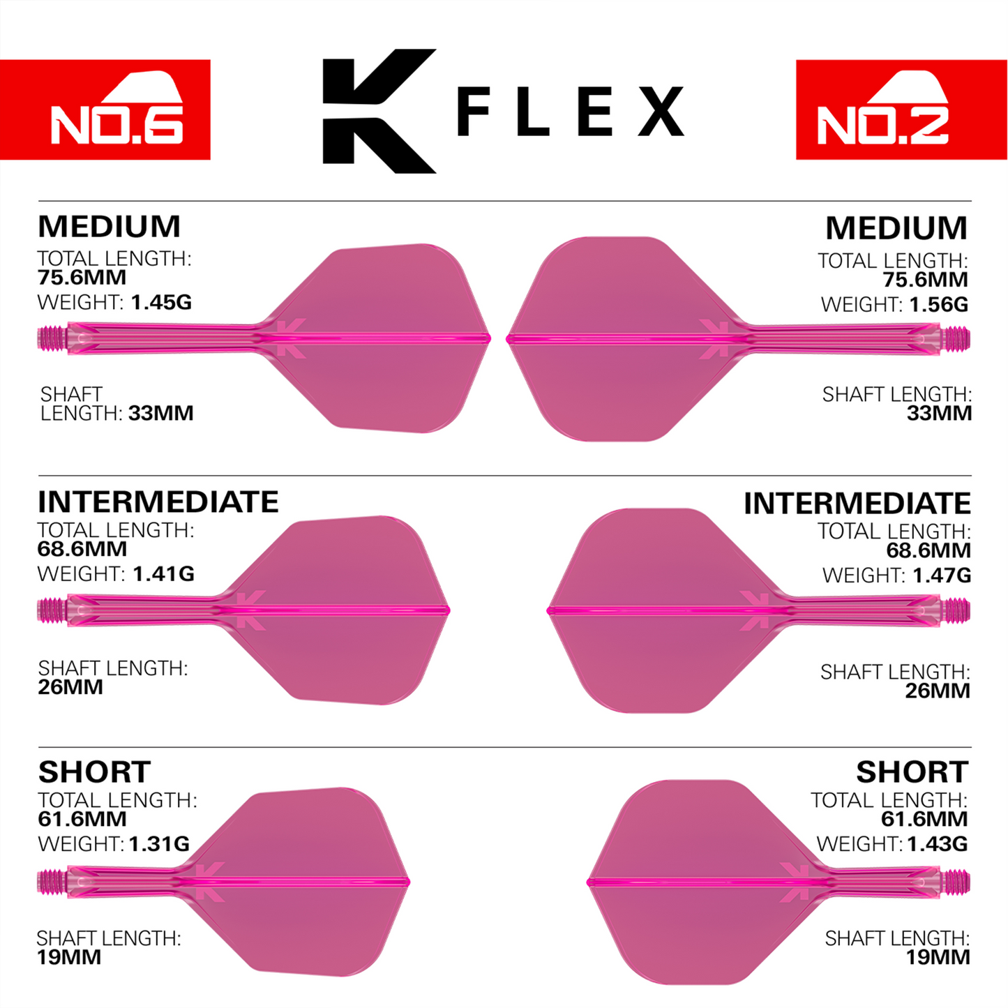 TARGET - KFLEX FLIGHT SYSTEM- No. 2 (STANDARD) - NEON PINK