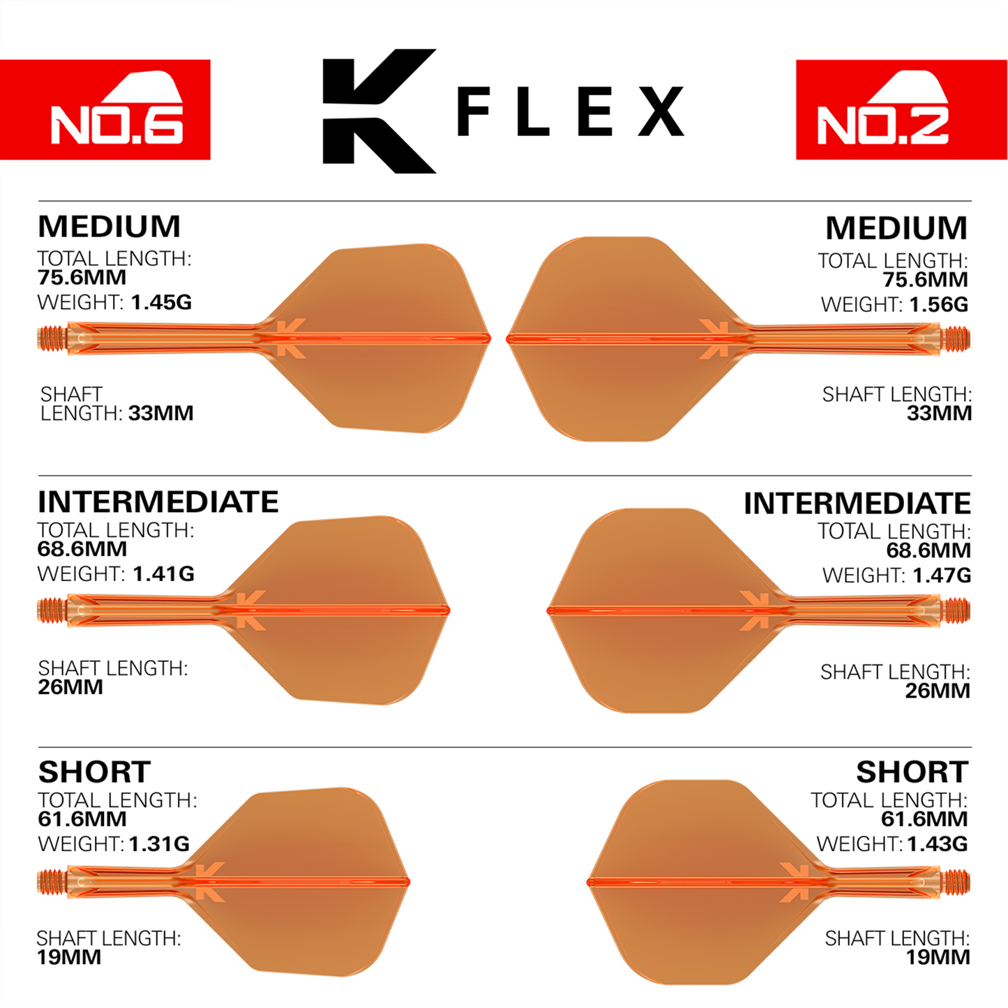 TARGET - KFLEX FLIGHT SYSTEM - No. 6 (SMALL) - NEON ORANGE