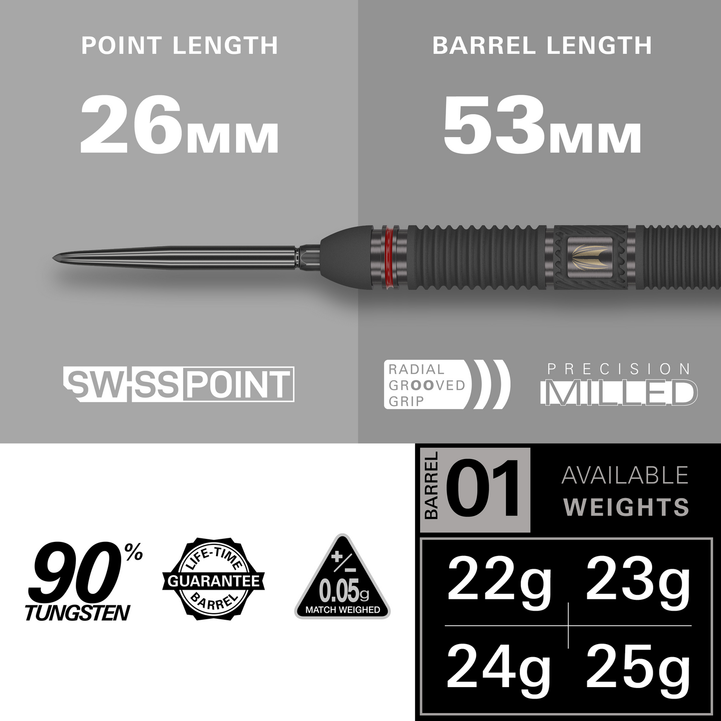 TARGET - SCOPE - 01 - SWISS POINT - 90% - 22g/23g/24g/25g