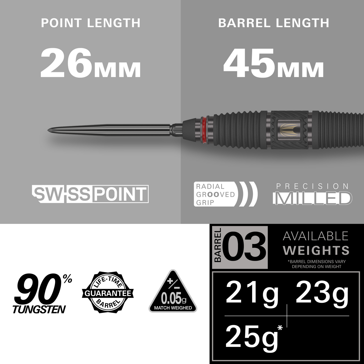 TARGET - SCOPE - 03 - SWISS POINT - 90% - 21g/23g/25g