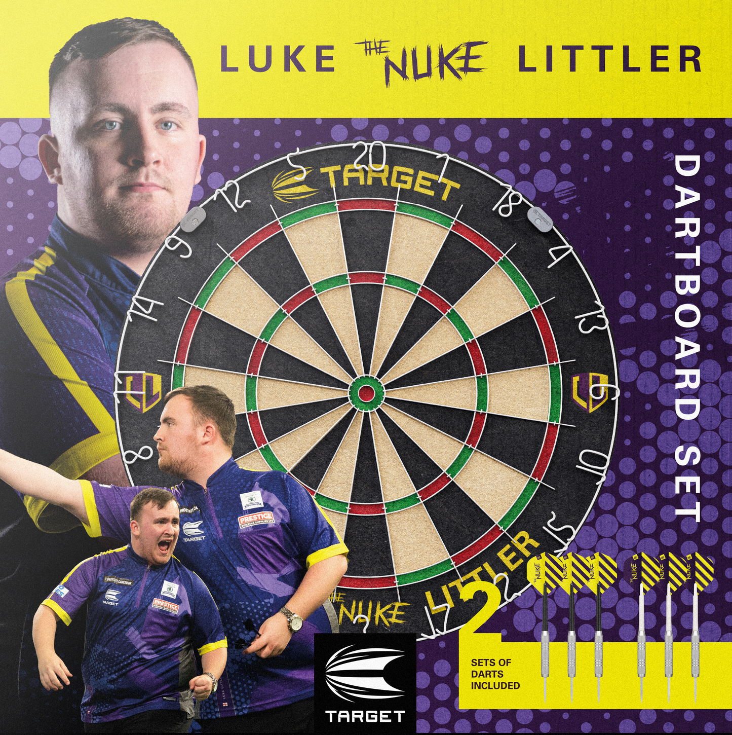 TARGET - LUKE 'THE NUKE' LITTLER - DART BOARD SET