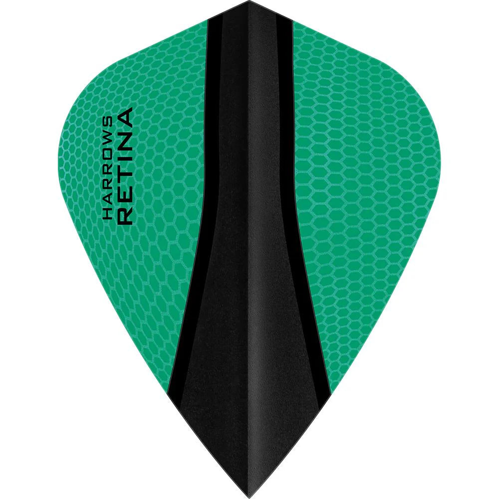 HARROWS - RETINA X - KITE SHAPE - DARTS FLIGHTS - JADE/BLACK