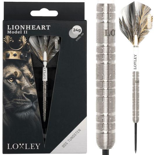 LOXLEY - LIONHEART - MODEL  2 - STEEL TIP DARTS - 95% - 22g/24g