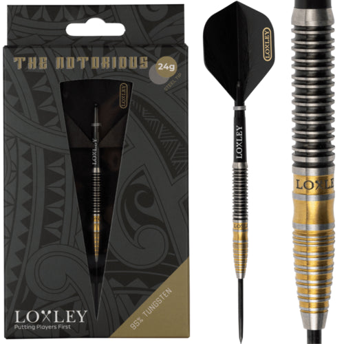 LOXLEY - NOTORIOUS - CONCEPT SERIES - STEEL TIP DARTS - 95% - 24g