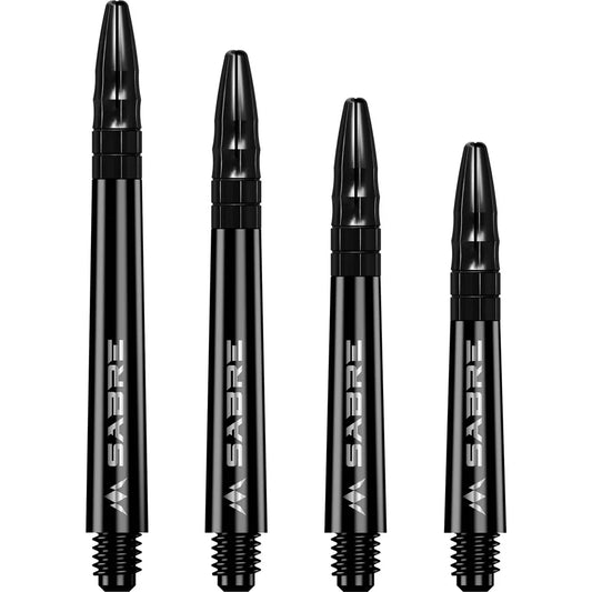 MISSION - SABRE SHAFTS - POLYCARBONATE DARTS STEMS/SHAFTS - BLACK/BLACK TOP